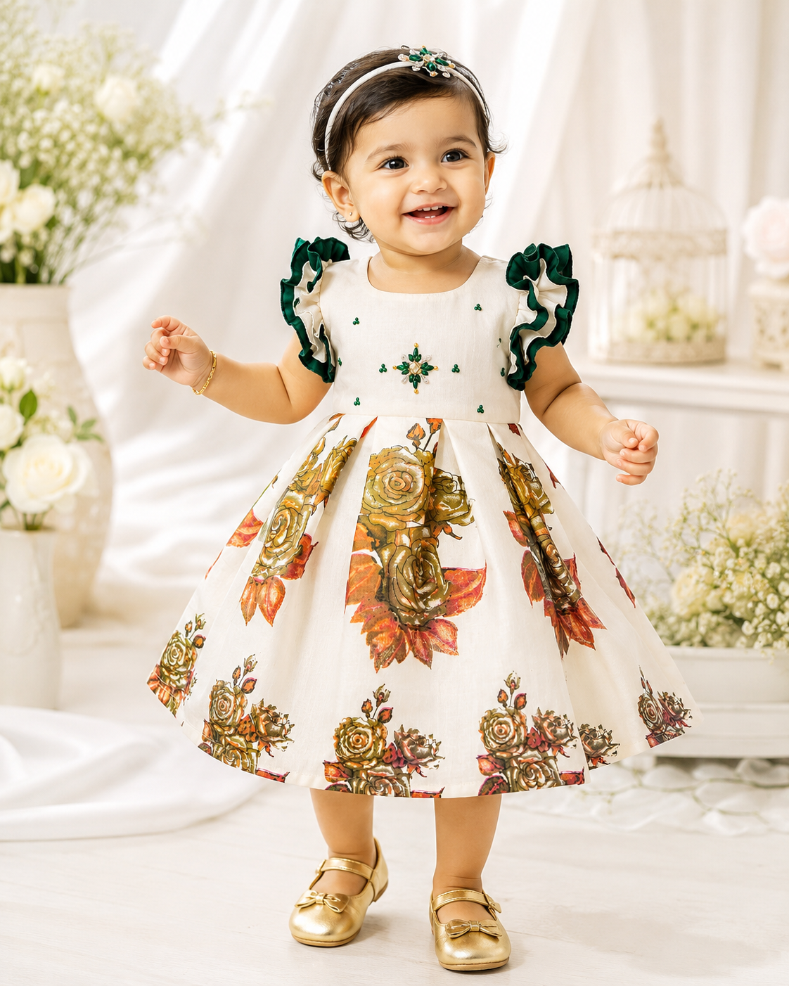 Kerala Cotton Green Frock
