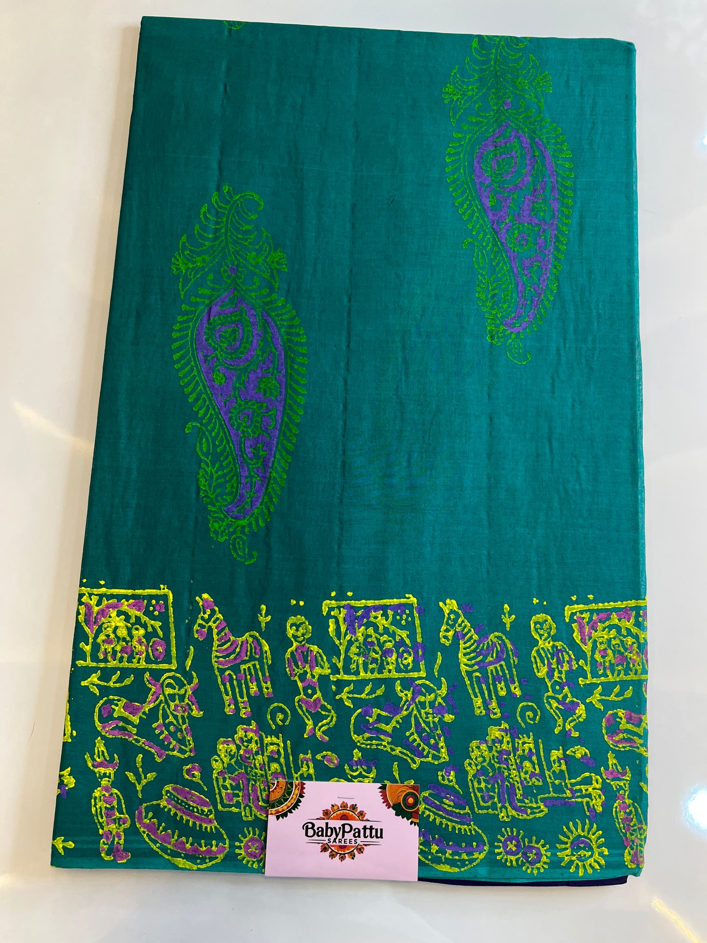 Venkatagiri Pure Cotton Saree Screen Paint saree