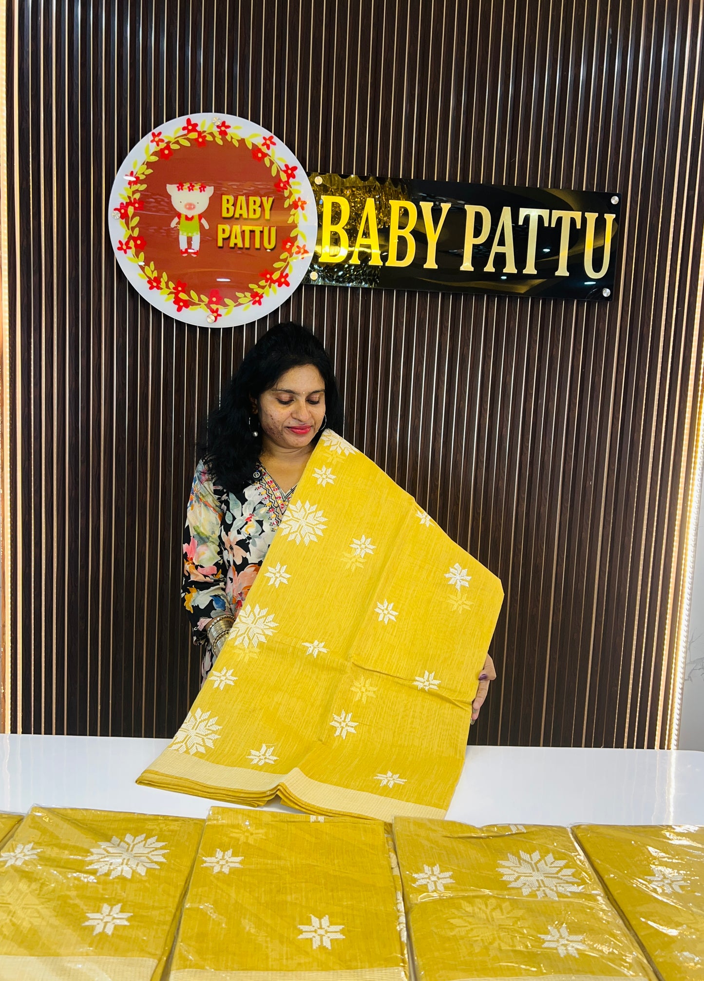 Pastel Yellow Linen Saree