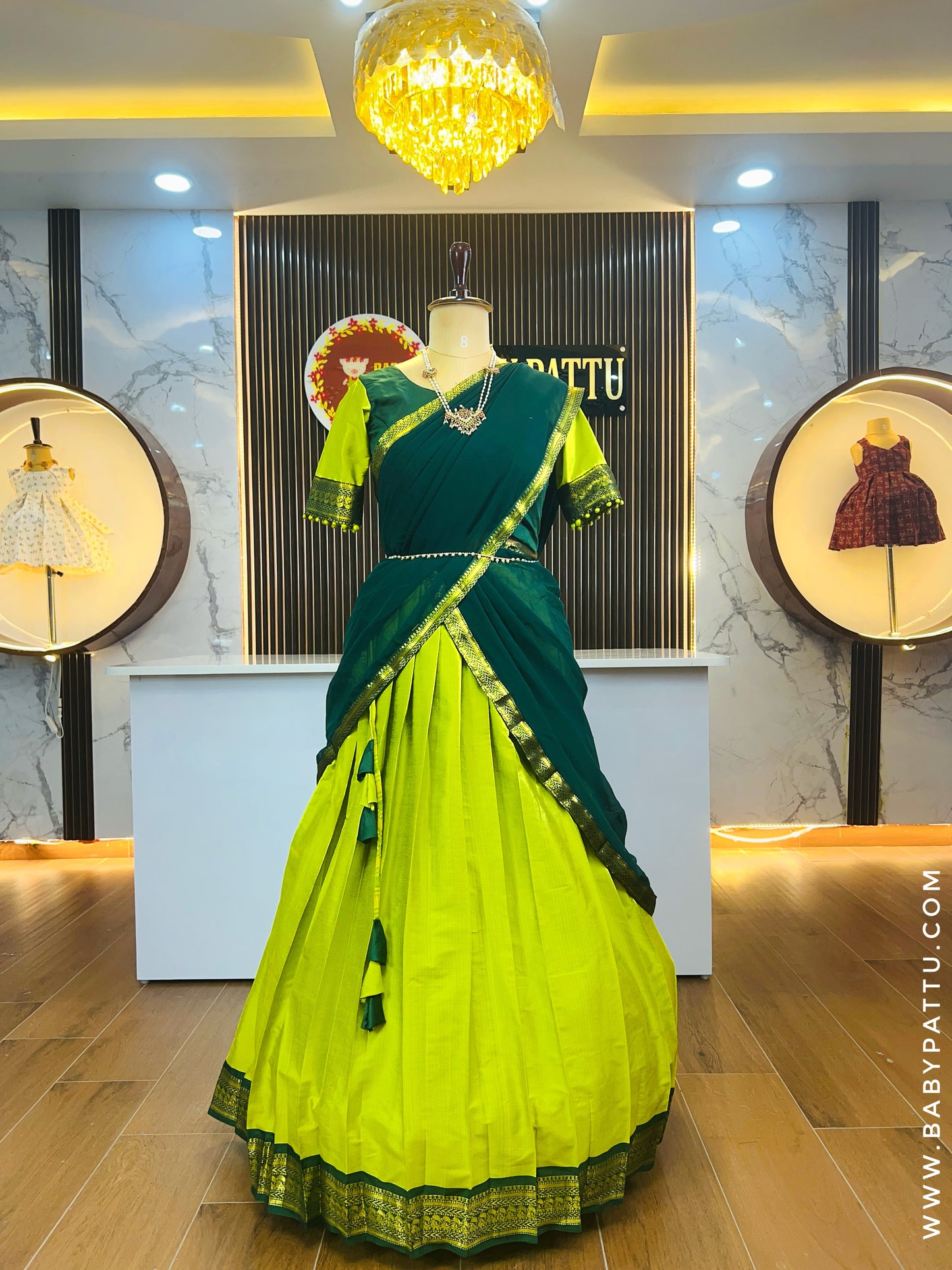 Parrot Green Soft Silk Saree
