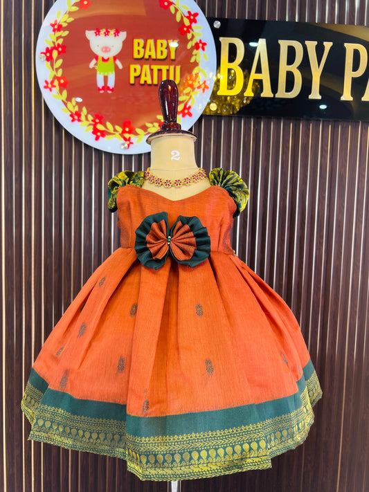 Kalyani Cotton Orange Frock