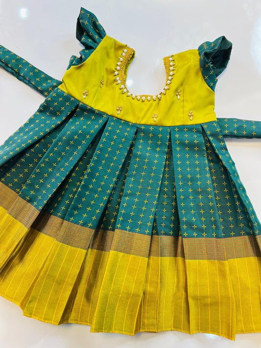 Mehandhi Green & Dark Green Frock