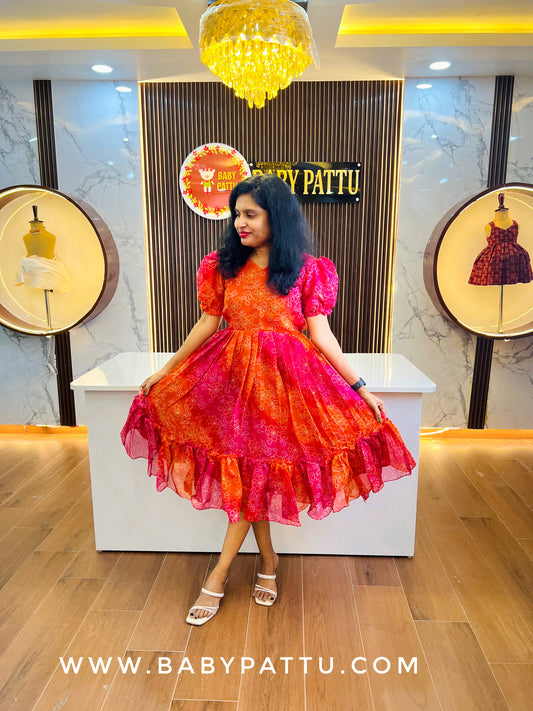 Multi Color with Bandini Print Kota Cotton Frock