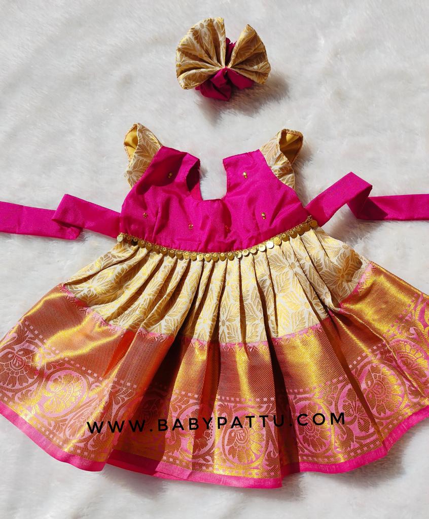 Rani Pink and Half White Frock