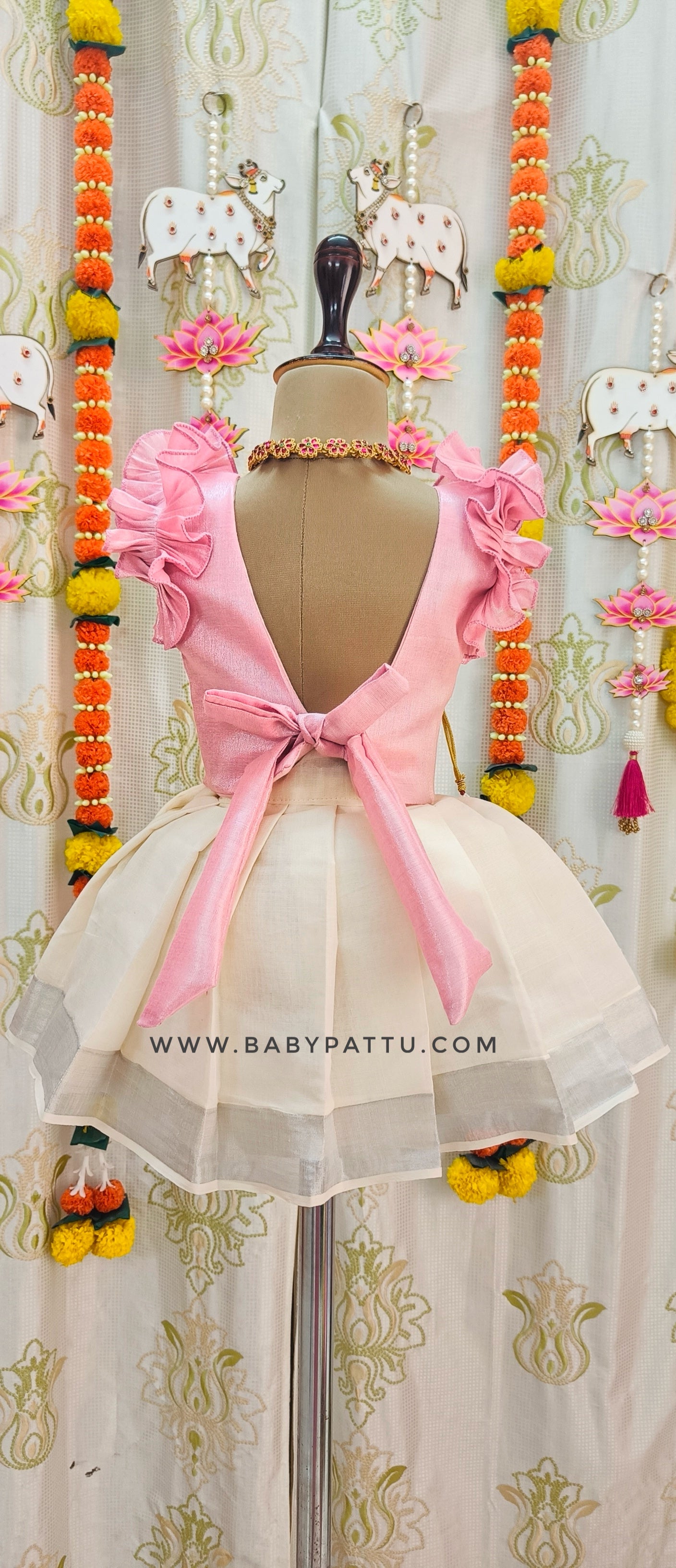 🌾🌾Baby Pink Kerala Cotton Pattu Pavada || Vishu Collection || 2024 || 🌾🌾