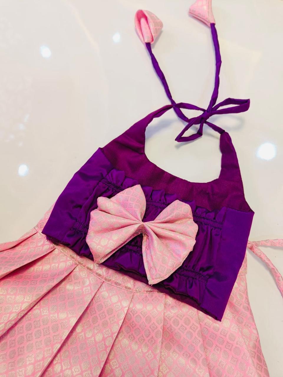 2025-Ganesh chathurthi Collections - Purple Top & Baby Pink Pattu Pavada