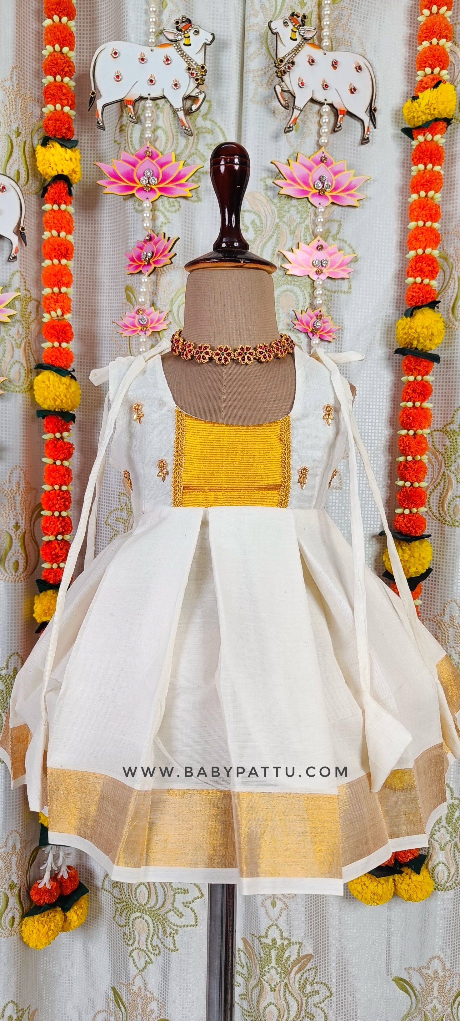 🌾🌾Gold Kerala Frock || Vishu Collection || 2024