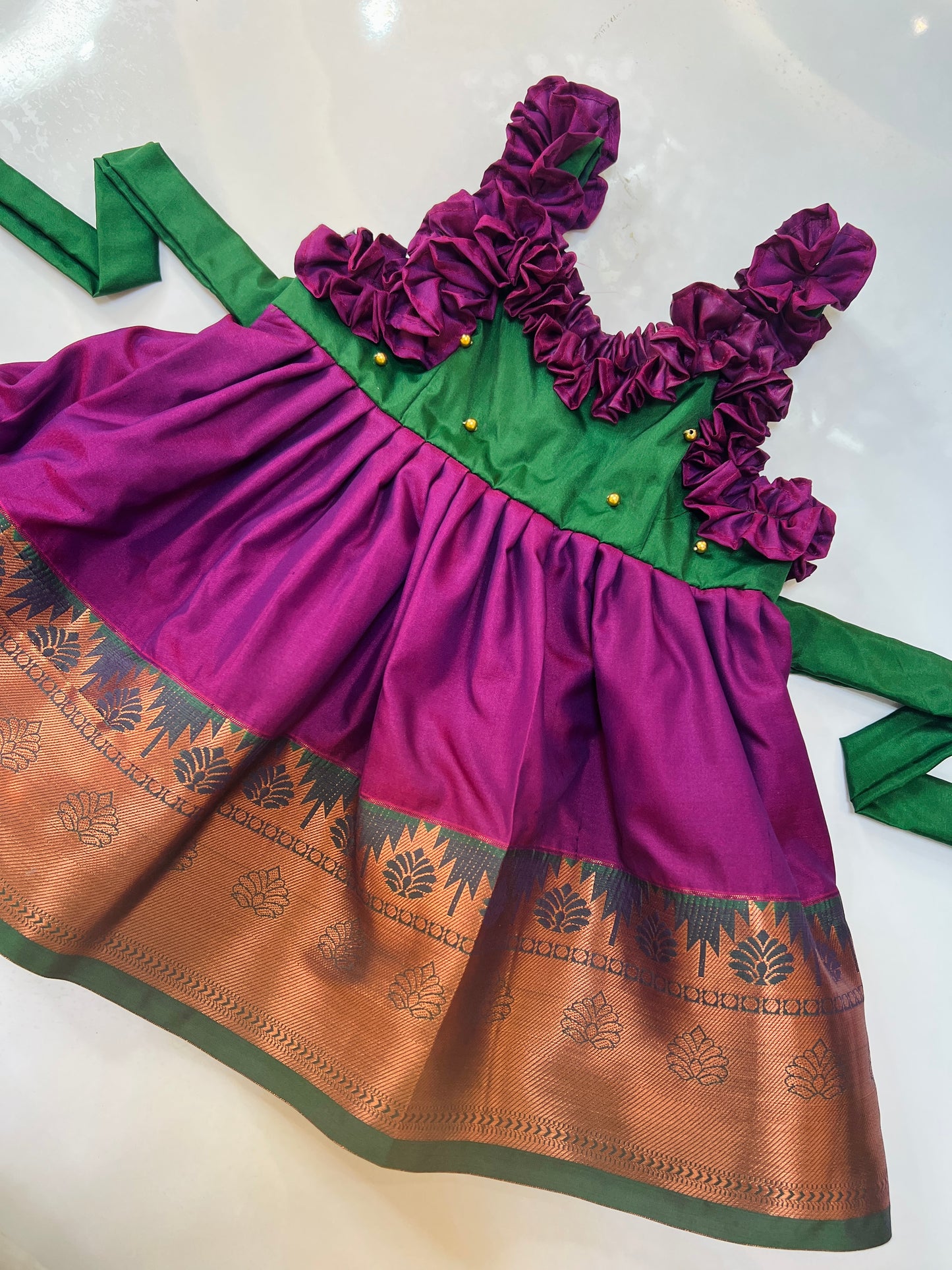 Beautiful Green And Wine Frock