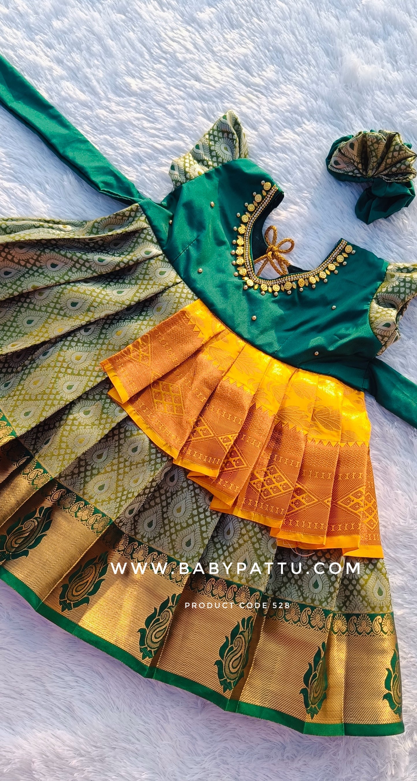 Green & Yellow Remo Modal Frock