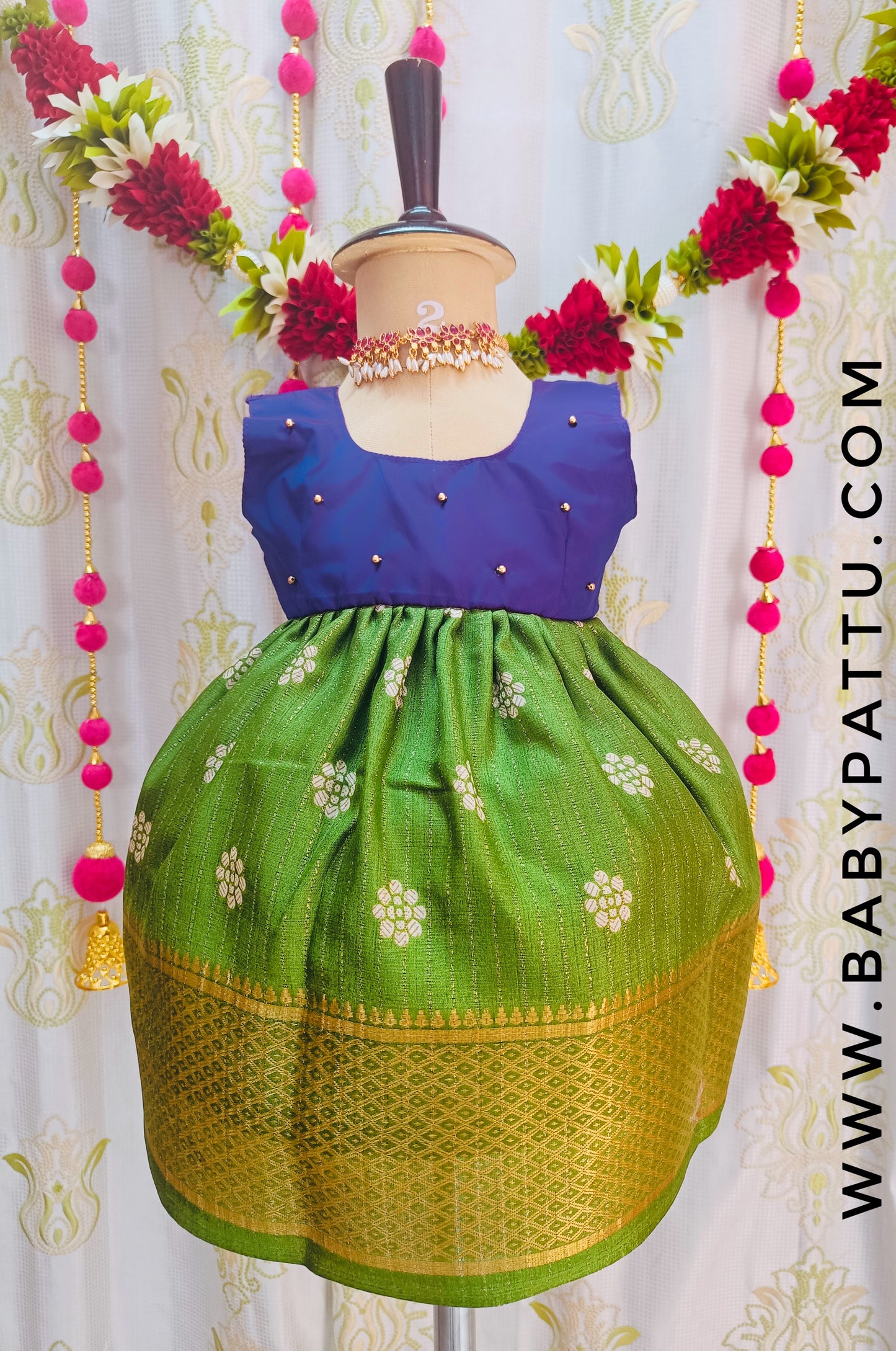 Purple & Green Frock