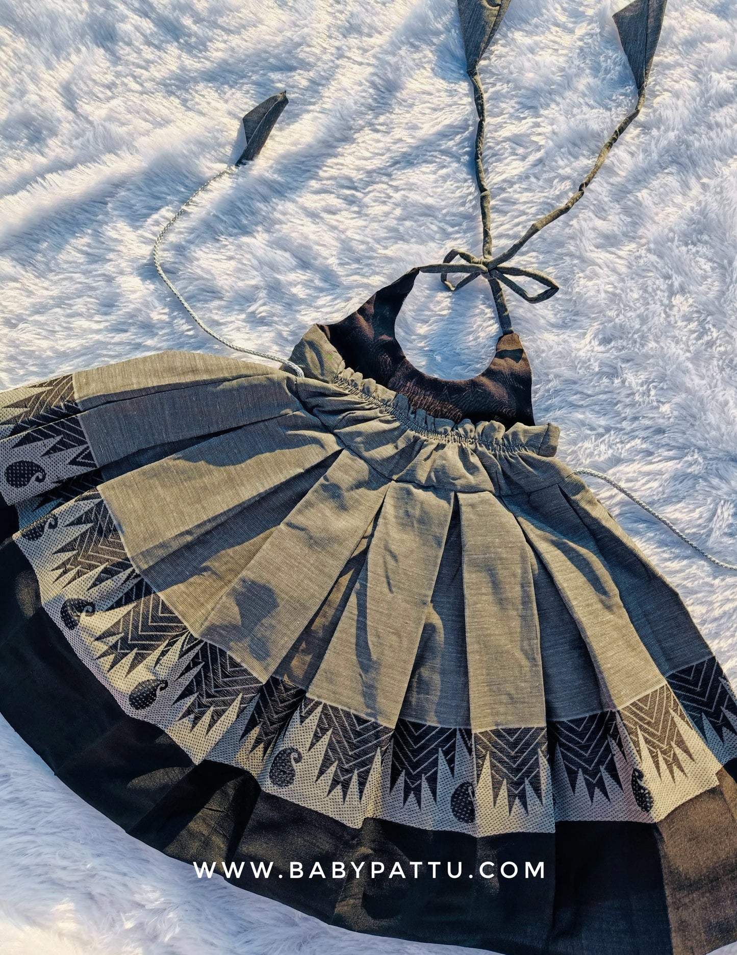 Pure Cotton Grey & Black Frock Summer Collection
