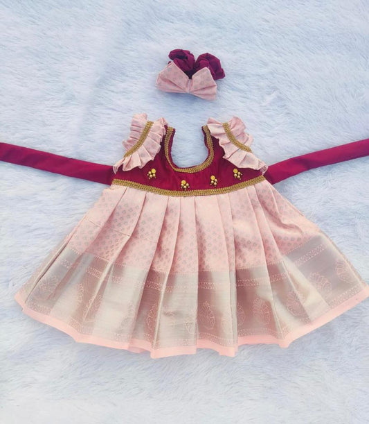 Maroon and Pink Frock