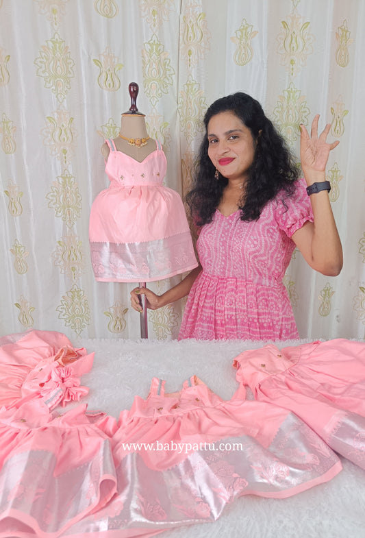 Peach color frock