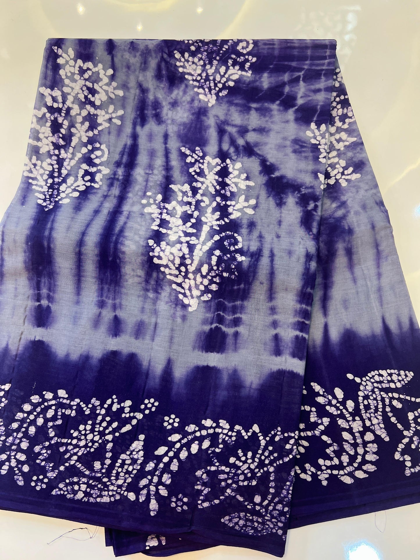 Double Shaded Blue Color Venkatgiri Pure Cotton Saree