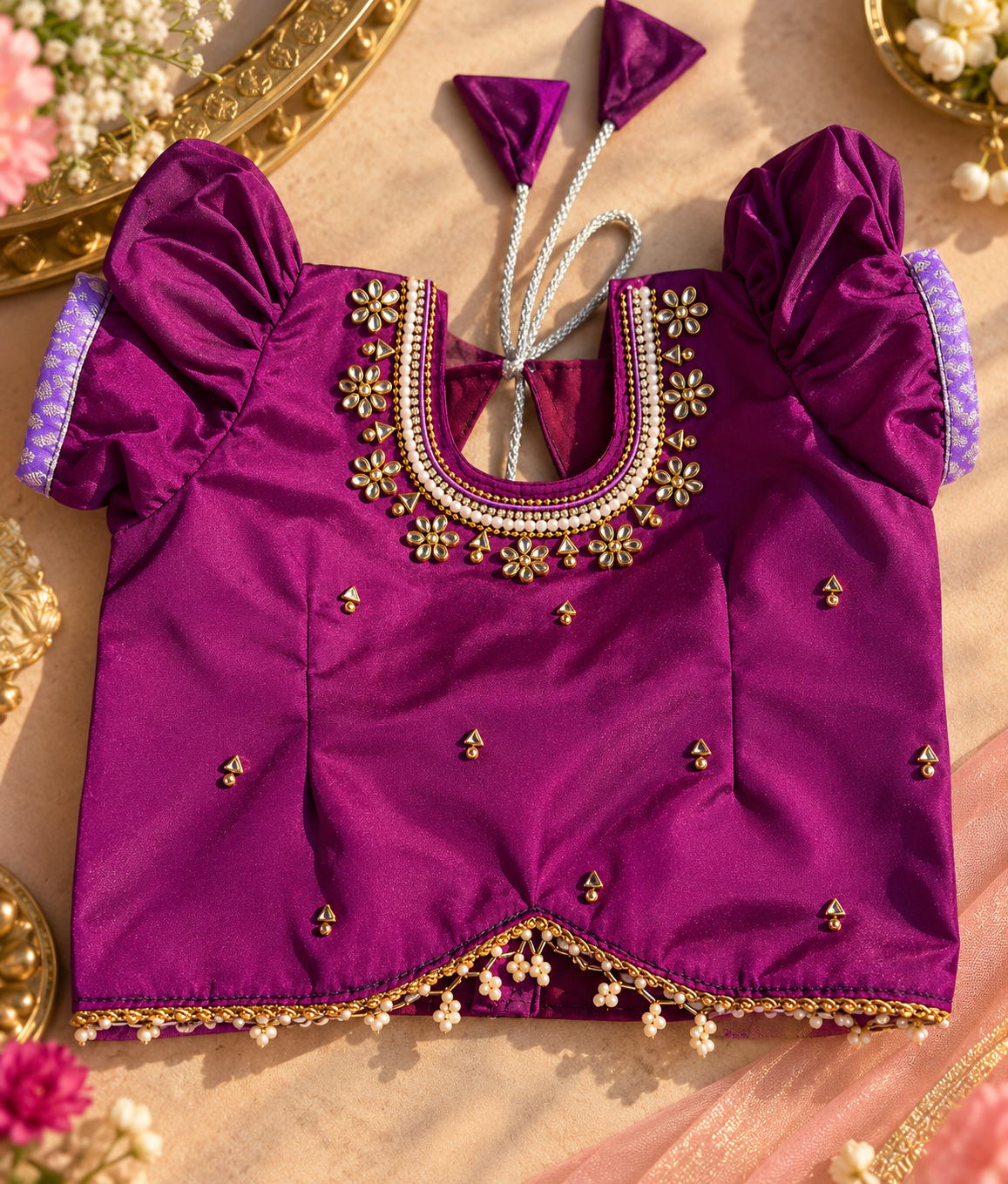 Purple & Lavender Pattu Pavada