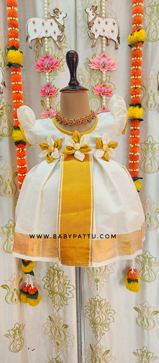 🌾🌾Gold Kerala Frock || Vishu Collection || 2025|🌾🌾
