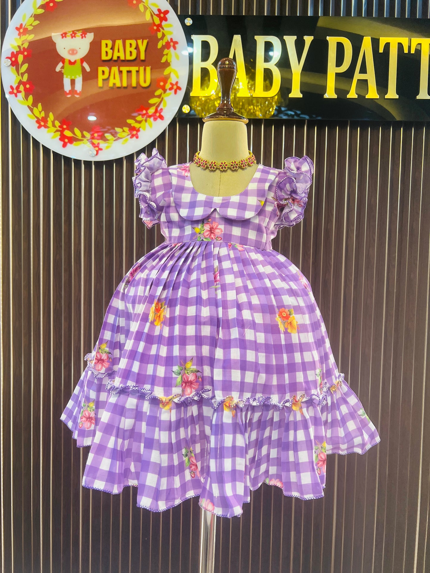 Lavender Color Pure Mul Cotton Summer Frock