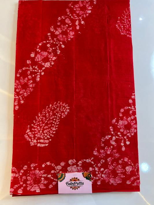 Venkatagiri Pure Cotton Saree Bathik Print