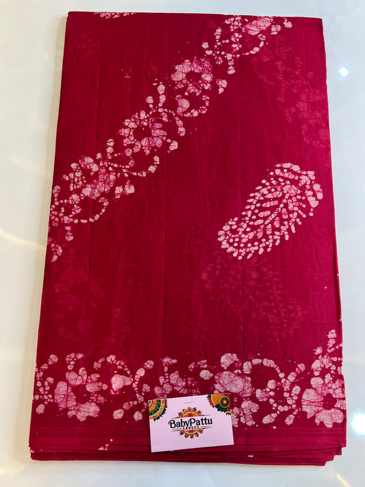 Venkatagiri Pure Cotton Saree Bathik Print