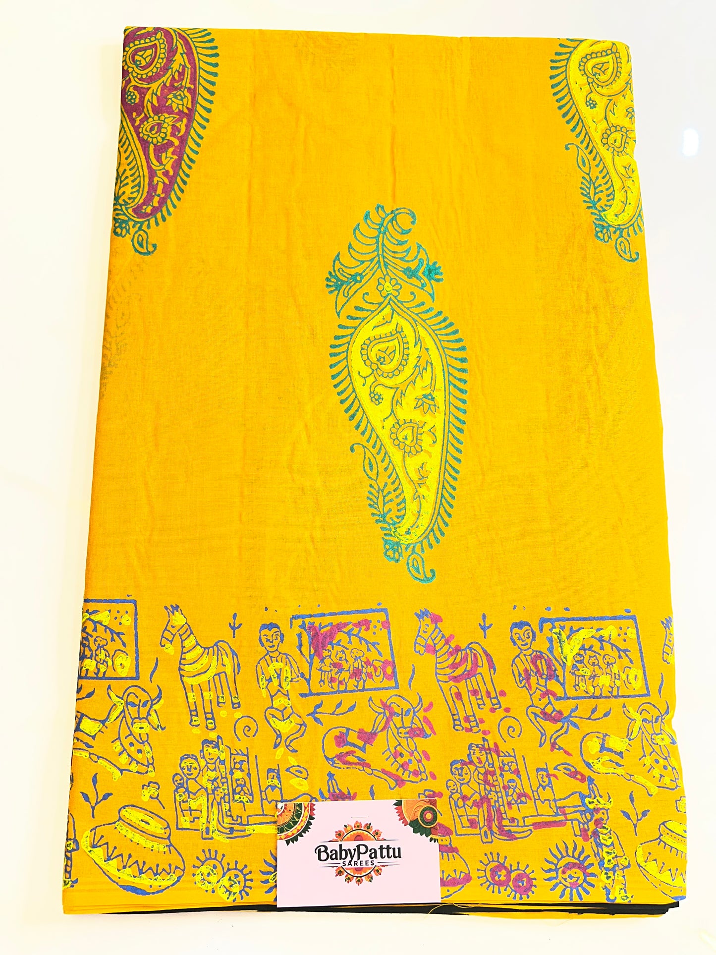 Venkatagiri Pure Cotton Saree Screen Paint saree