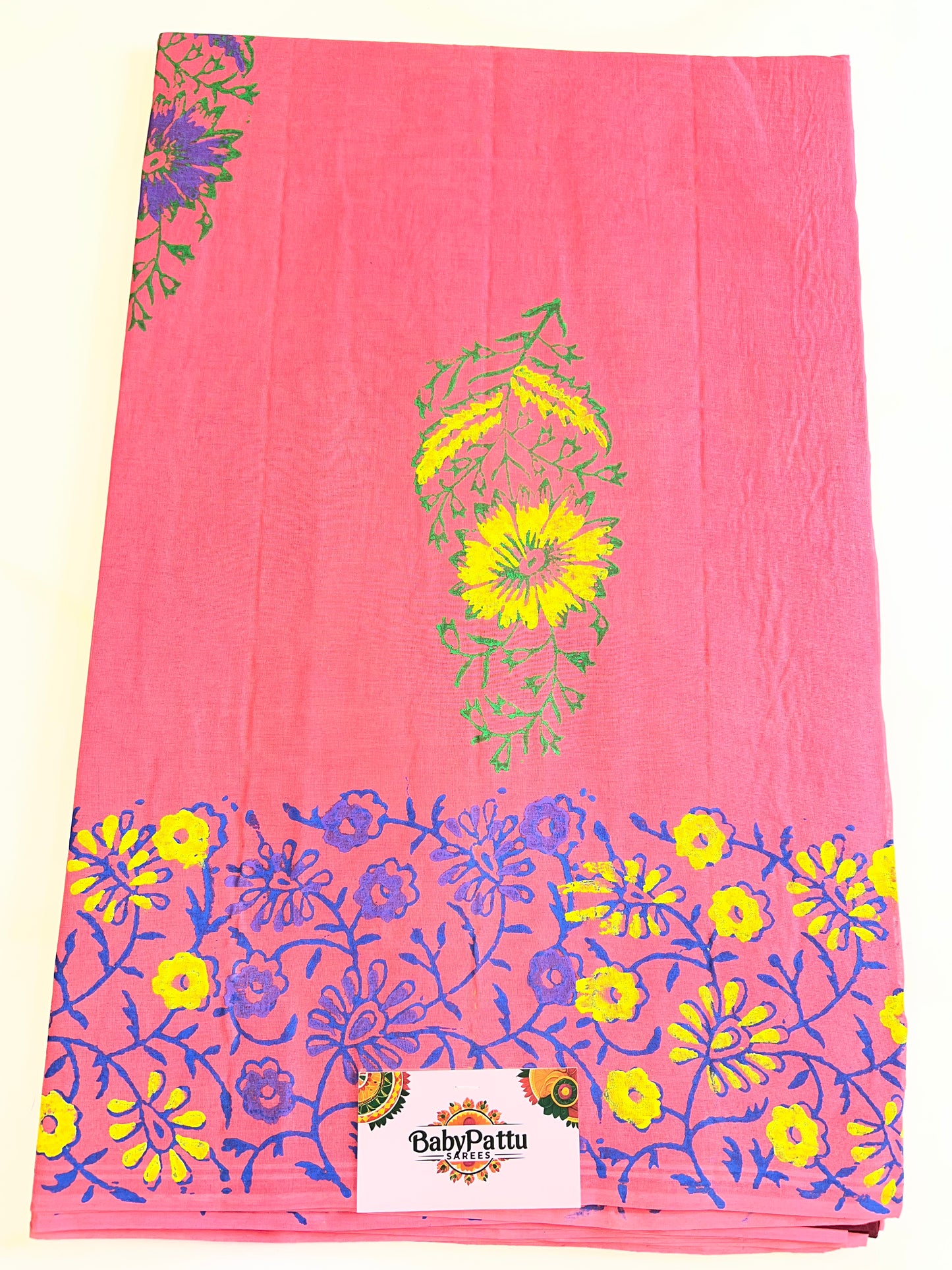 Venkatagiri Pure Cotton Saree Screen Paint saree