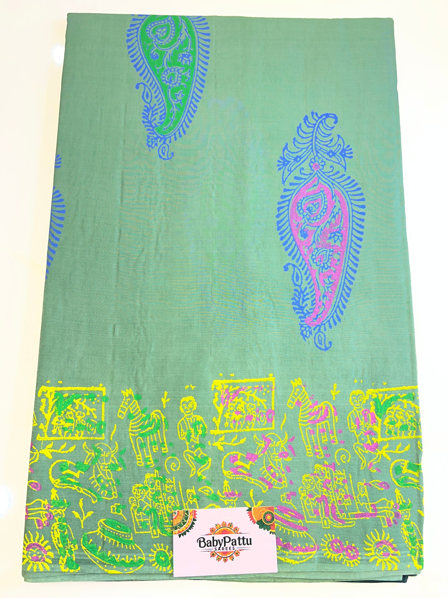 Venkatagiri Pure Cotton Saree Screen Paint saree