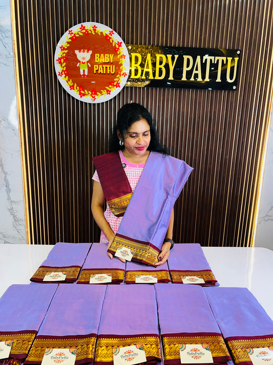 Lavender Color Soft Silk Saree