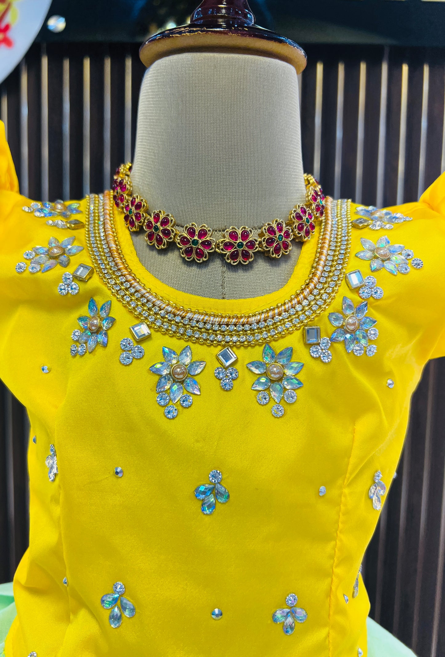 Yellow Top And Kerala Cotton Pattu Pavada