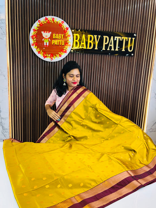 Mehandhi Green And Brown Kanchi Soft Silk Saree