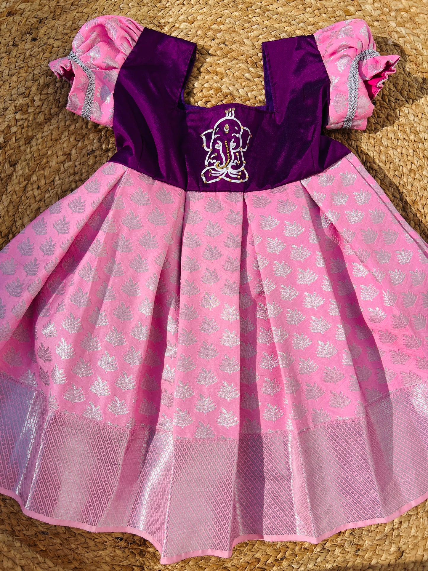 Beautiful Purple & Pink Hand Painted frock || Ganesh Chaturthi Collection 2026