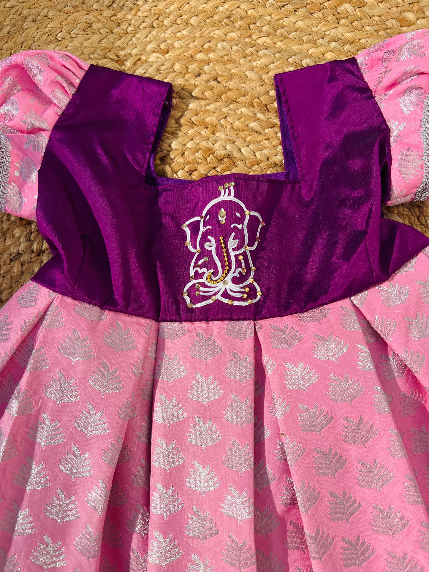 Beautiful Purple & Pink Hand Painted frock || Ganesh Chaturthi Collection 2026