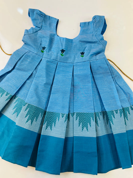 Skyblue Colour Cotton Frock