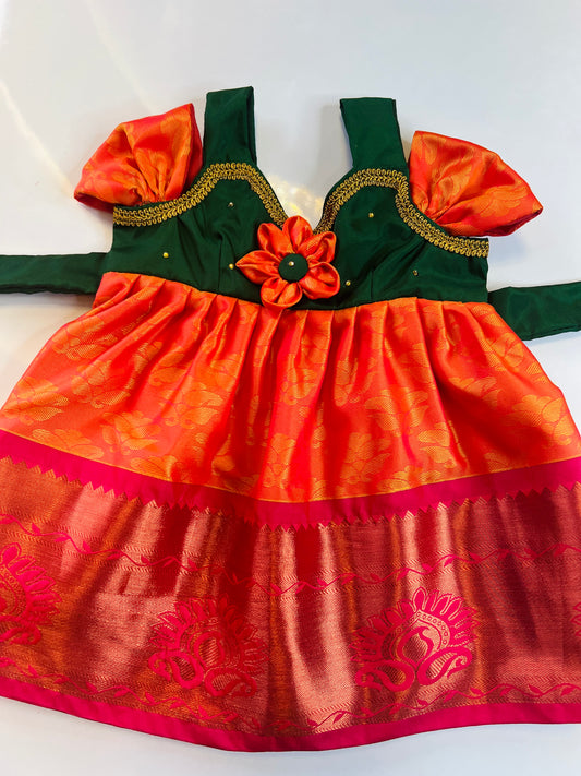 Green And Orange Frock