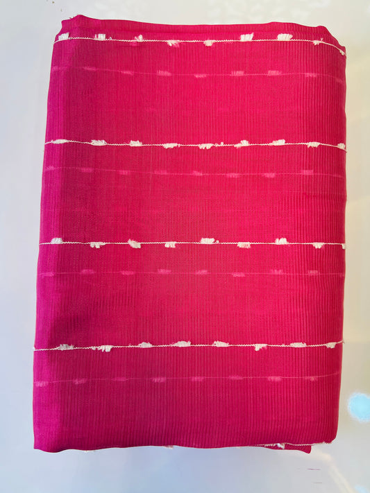 Pink Colour Pure Mangalagiri Silk Saree With Zute Lines