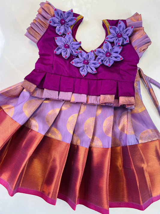 Purple & Lavender pattu pavada