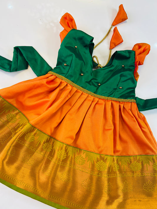 Green And Orange Frock