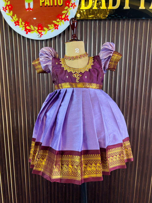 2025 - Ganesh Chathurthi Collections - Purple And Lavender Color Frock