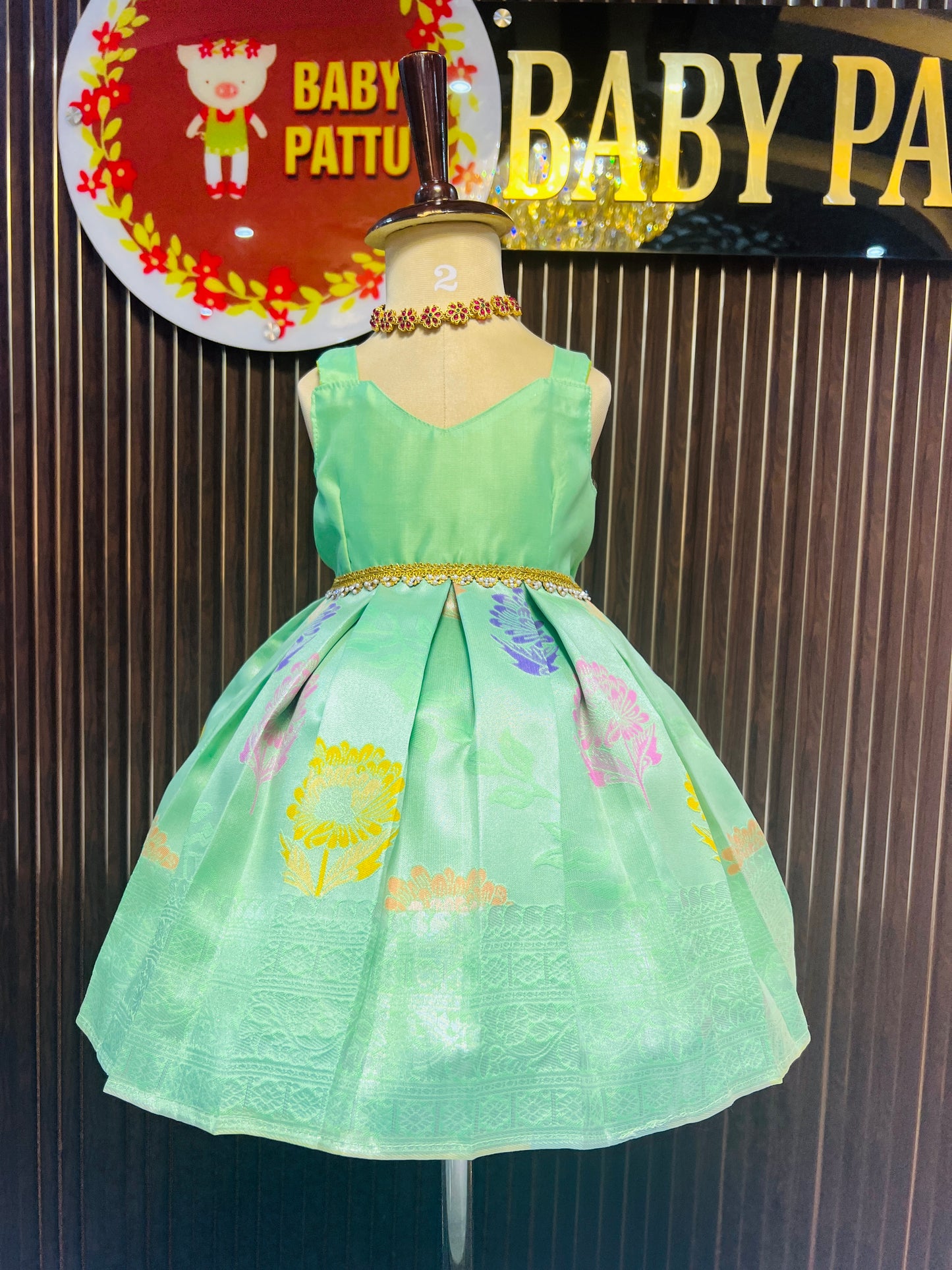 Baby Pink &  Mint Green  2 in 1  Overcoat Model Frock