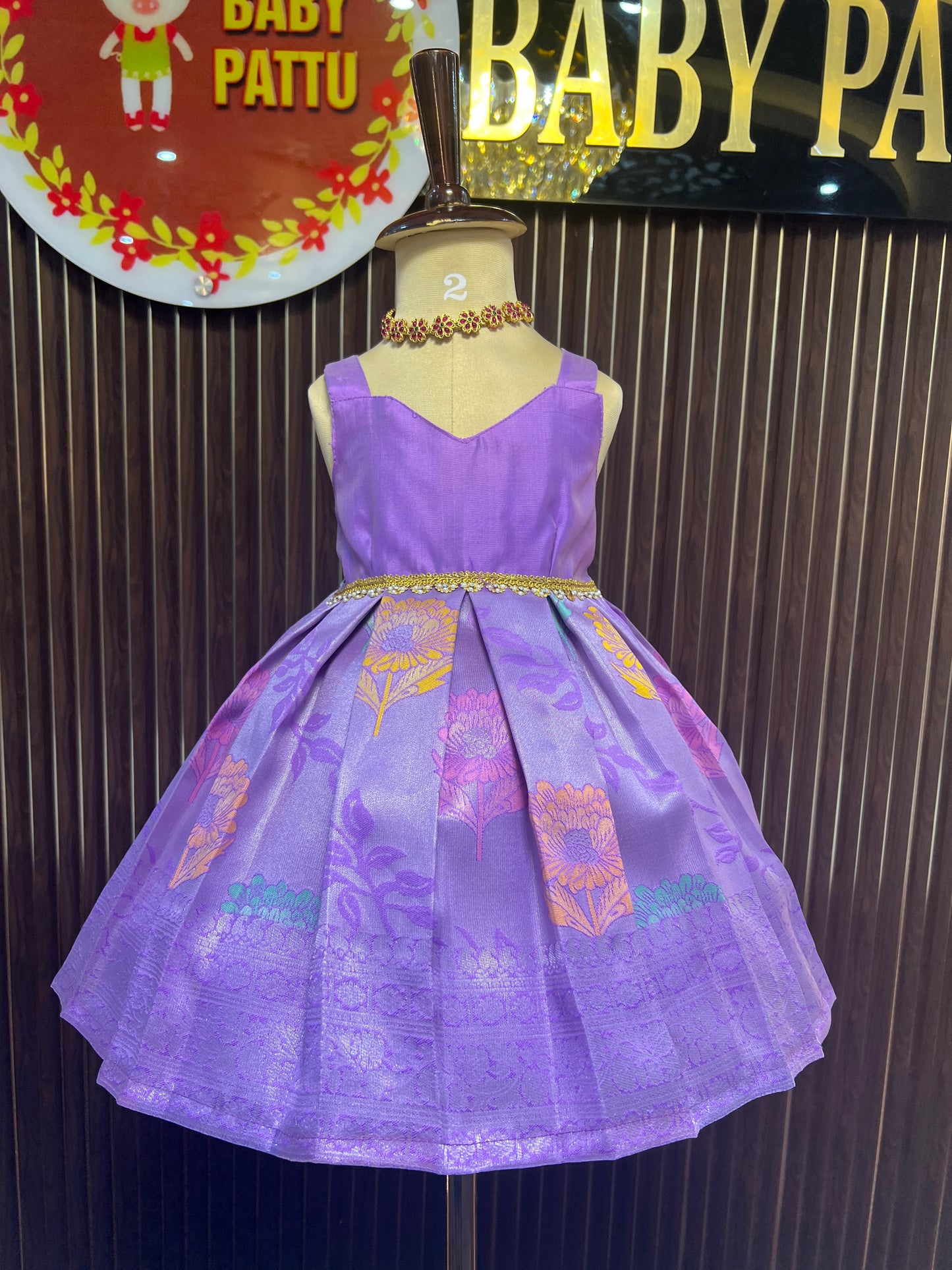 Purple & Lavender  2 in 1  Overcoat Model Frock