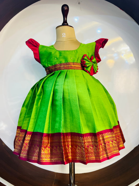 Cute Parrot Green Frock