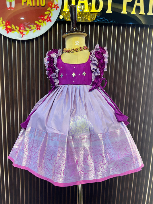 Purple Top And Lilac Color Frock