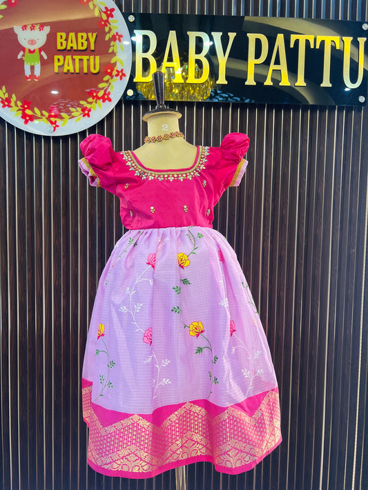 Rani Pink And Lilac Color Frock
