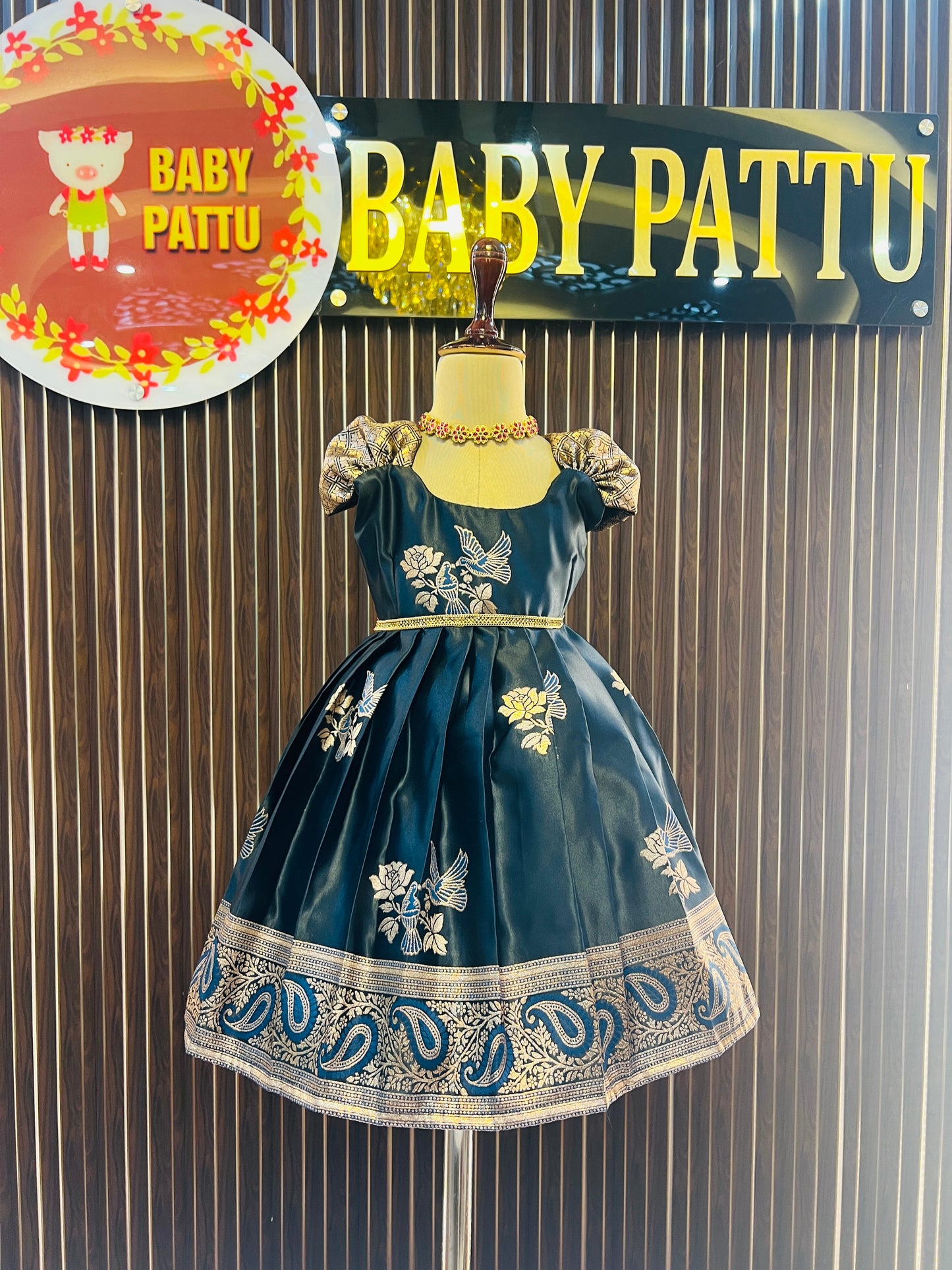 Premium Soft Silk  Black Color Frock - Pongal 2026 / Makara Sankranthi 2026 Collections