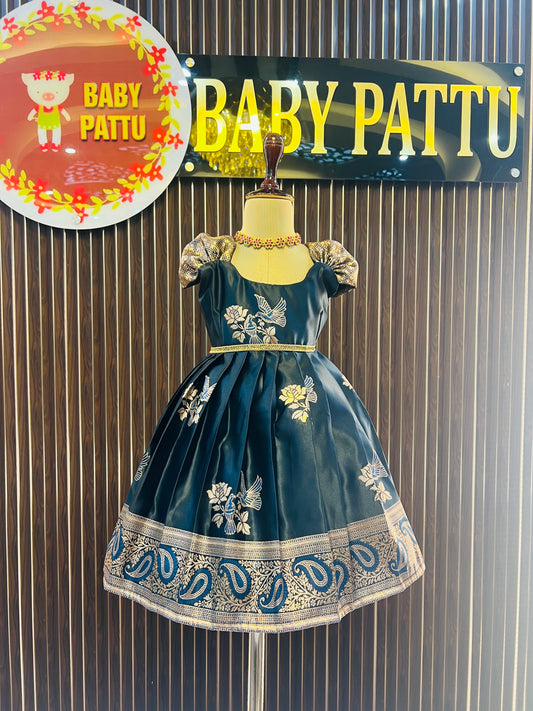 Premium Soft Silk  Black Color Frock - Pongal 2026 / Makara Sankranthi 2026 Collections