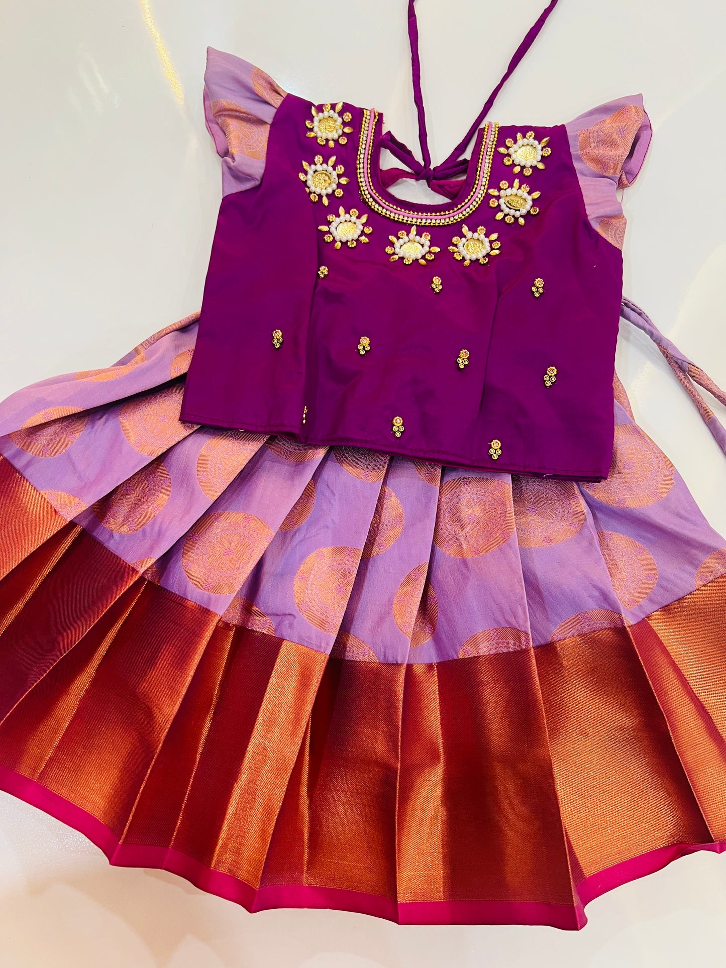 Pongal 2026 / Makara Sankranthi 2026 Collections - Purple Top And Lavender Pattu Pavada