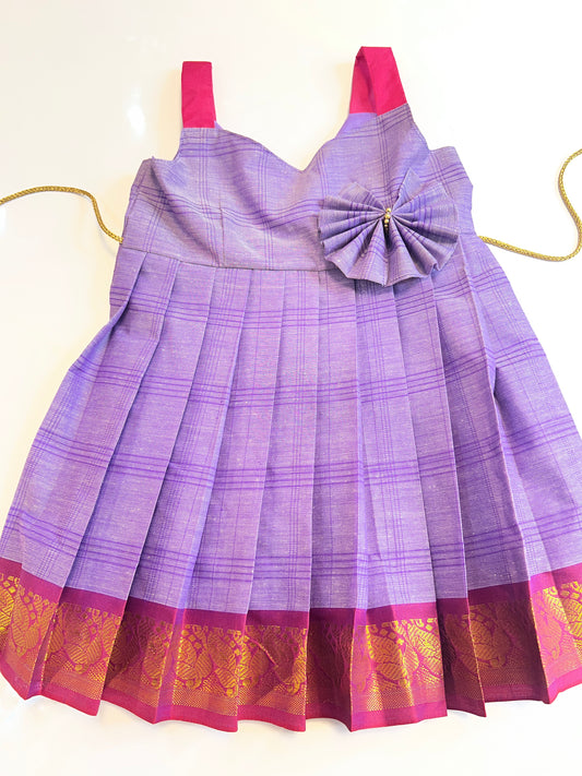 Pure Cotton Frock With Pink Strap