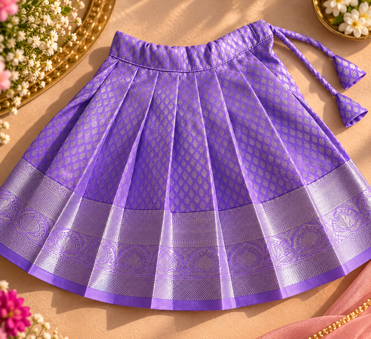 Purple & Lavender Pattu Pavada