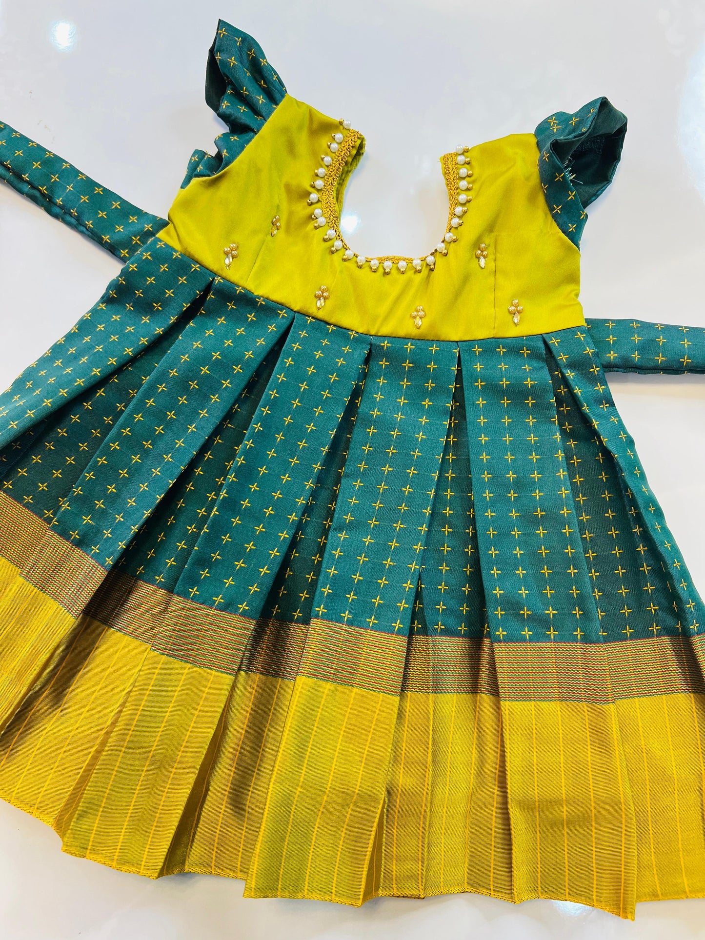 Mehandhi Green & Dark Green Frock