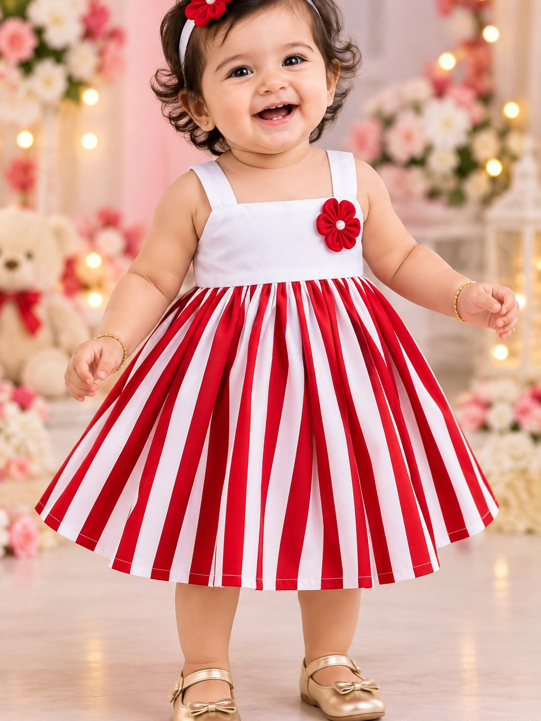 White & Red Frock