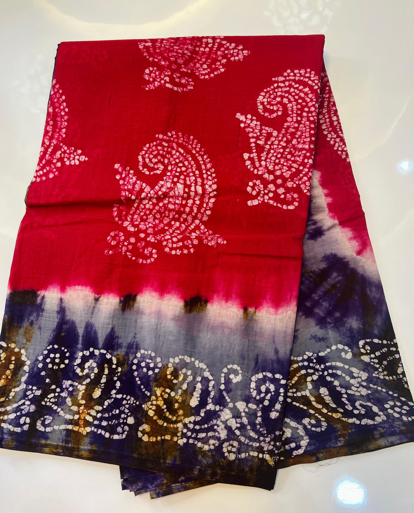 Tamoto Red Color Venkatgiri Pure Cotton Saree